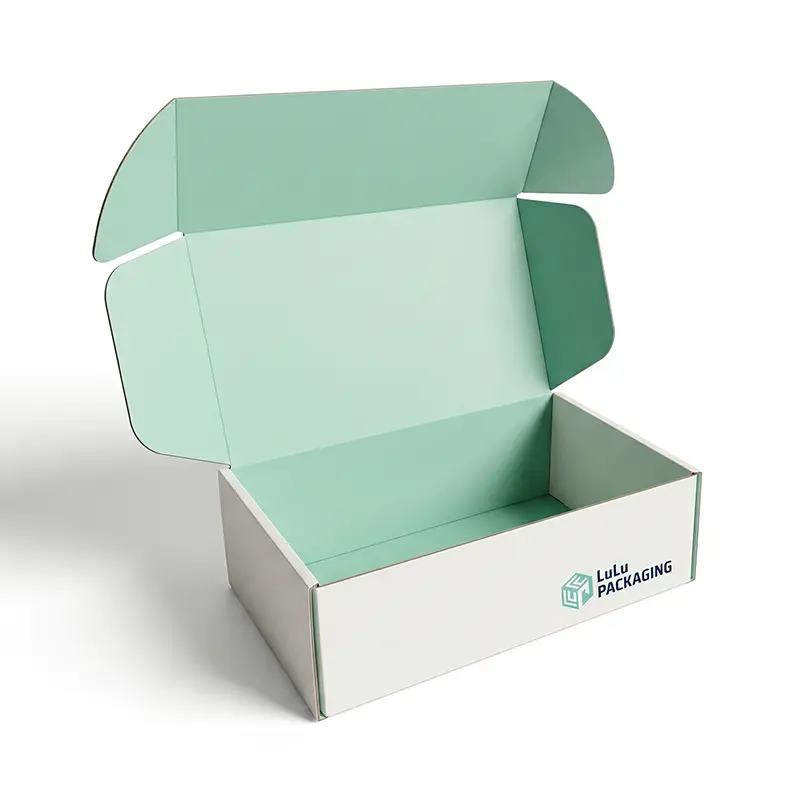Premium white roll end tuck front mailer box for luxury cosmetic shipping and subscription packaging